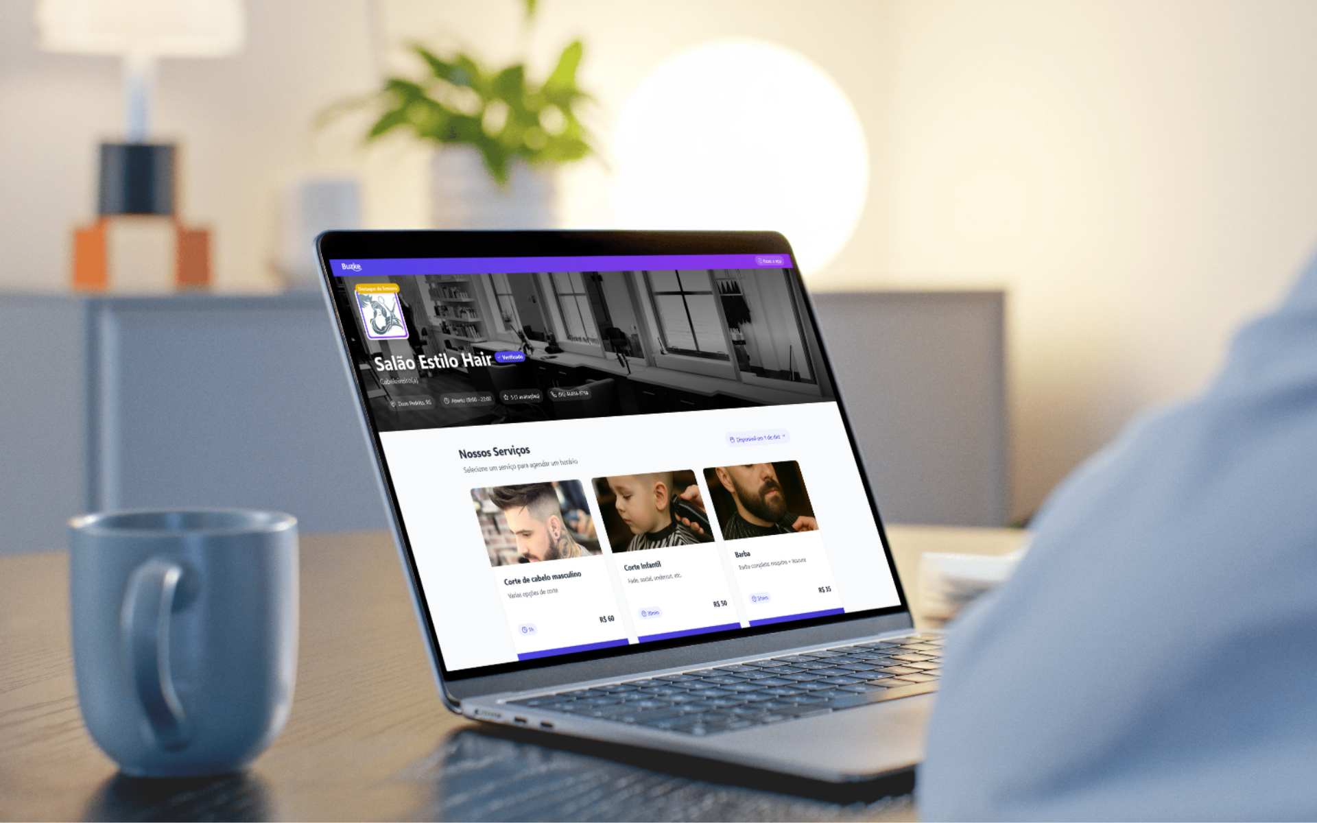 Tela de agendamento web do Buzke